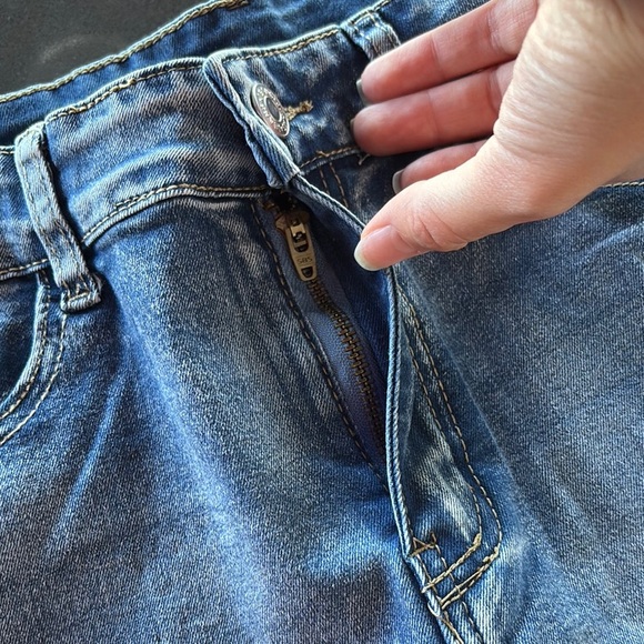 Distressed Blue Denim Shorts - Picture 7 of 8